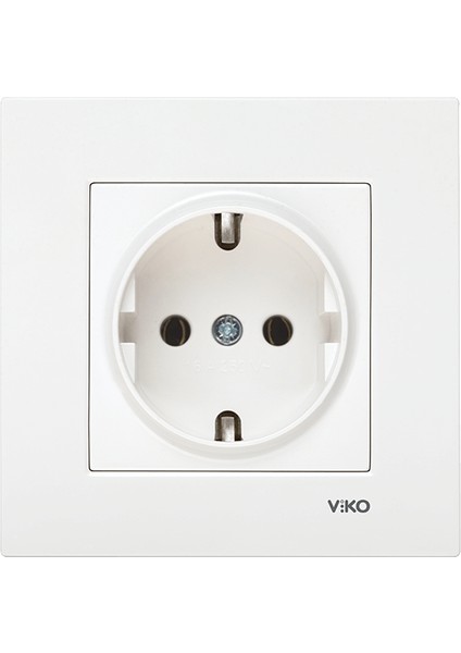 Karre Beyaz Topraklı Priz Çerçeve Dahil