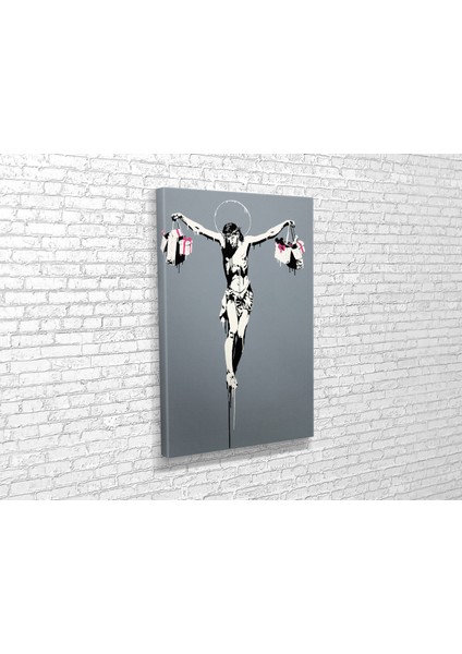 Banksy- Jesus Shopping Kanvas Tablo modelleri