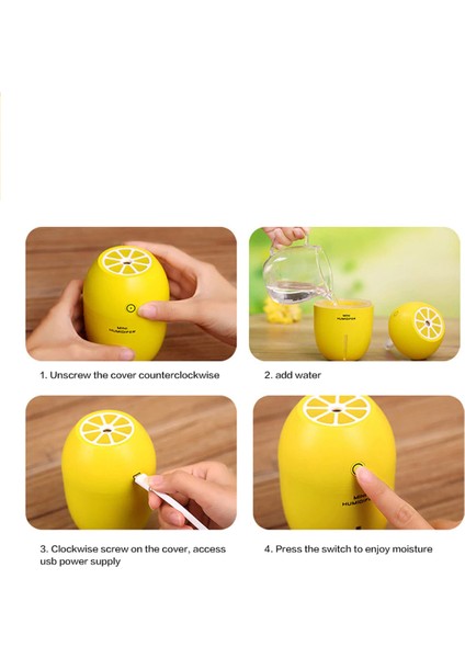 180 ml Limon Şeklinde Mini Oda Hava Nemlendirici Buhar Makinesi indirimleri
