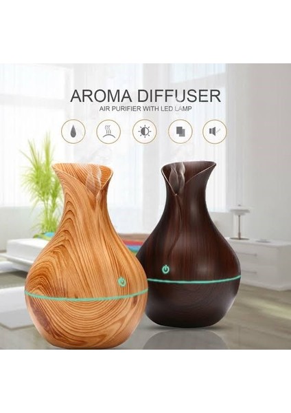 Hava Nemlendirici Esansiyel Yağı Difüzör Aroma Aromaterapi 7 Işıklı Buhar Makinesi 150ML