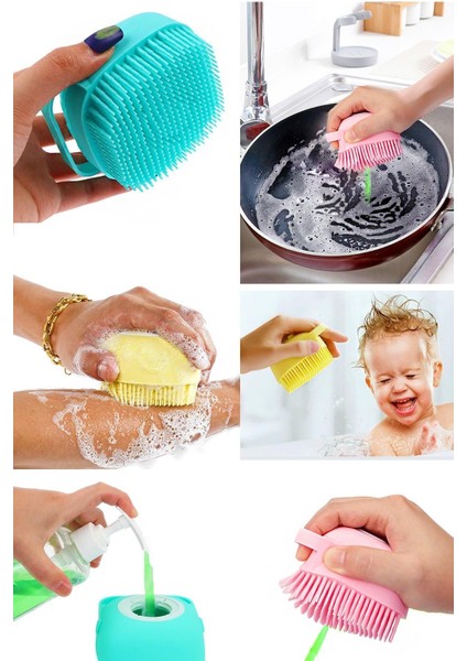 Şampuan Hazneli Silikon Peeling Duş Fırçası fırsatları