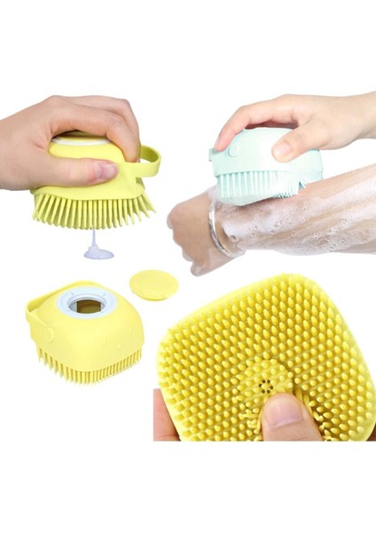 Şampuan Hazneli Silikon Peeling Duş Fırçası Masaj indirimleri