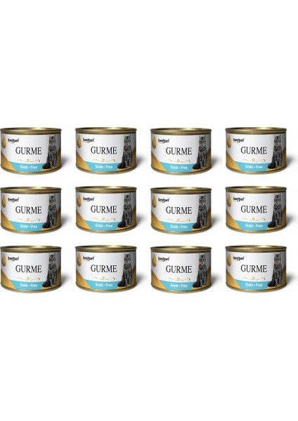 Gurme Kedi Konservesi Ton ve Hamsi Parça Etli 100 gr 12'li