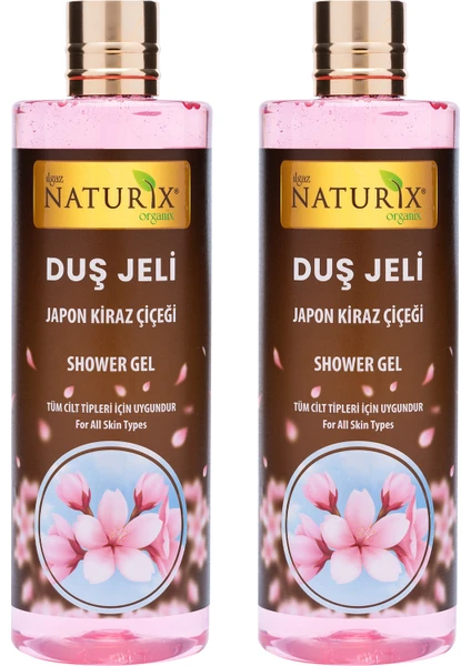 Bitkisel Aromatik Kokulu Japon Kirazı Duş Jeli Japon Kiraz Çiçeği Duş Jeli 400 ml 2'li Set