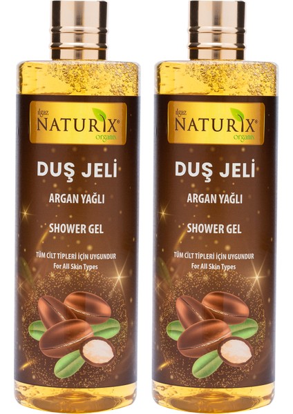 Argan Yağlı Duş Jeli 2'li Argan Oil Duş Jeli 400 ml Kadifemsi Dokunuş Nemlendirici Duş Jeli