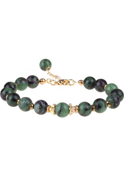 Doğal Ruby Zoisit Taşlı Kadın Bileklik - 300182 fırsatları