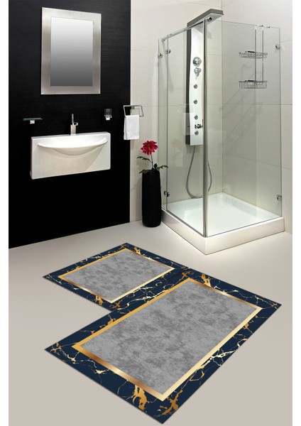 Kaymaz Taban Yıkanabilir Banyo Paspası & Klozet Takımı