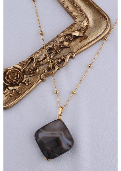 Akik Taşı Kadın Kolye - 200182