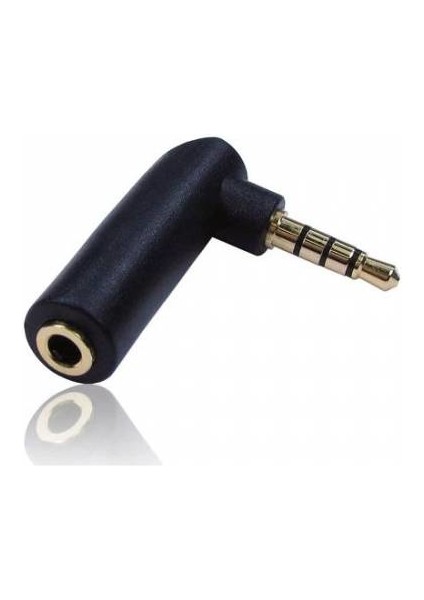 Stereo L Aparat 4 Boğumlu 3.5 mm Stereo 90 Derece Sağ Açılı Çevirici Jak Dişi Erkek L