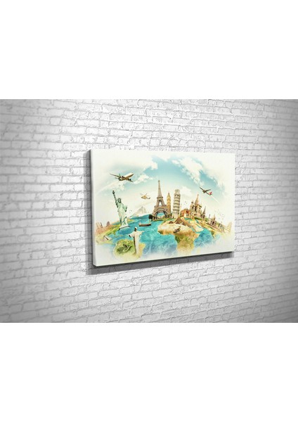 Ülkeler Simgeler Kanvas Tablo