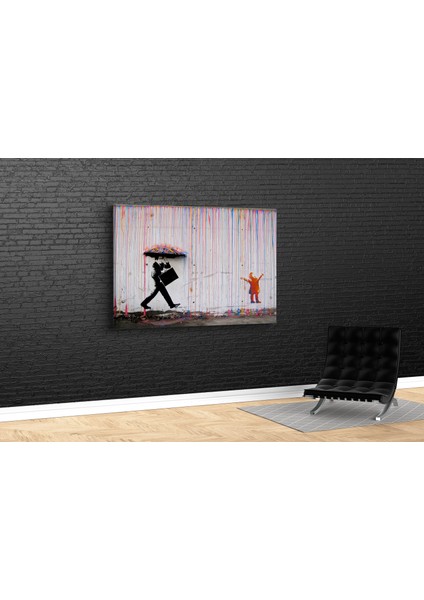 Banksy - Gökkuşağı Yağmuru Kanvas Tablo fiyatları
