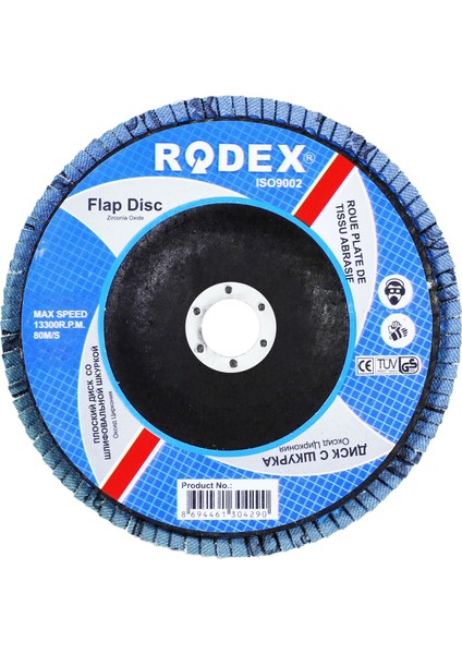 Rodex Avuç Içi Taşlama Flap Disk Zımpara 180 mm 40 Kum 1 Adet