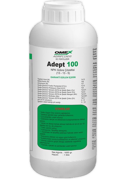 Adept 100 Yaprak Gübresi
