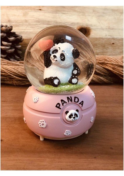 Sevimli Panda Müzikli Dönen Kar Küresi