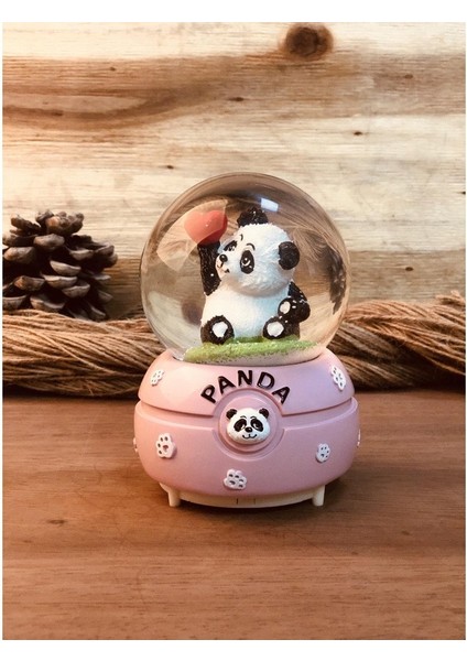 Sevimli Panda Müzikli Dönen Kar Küresi
