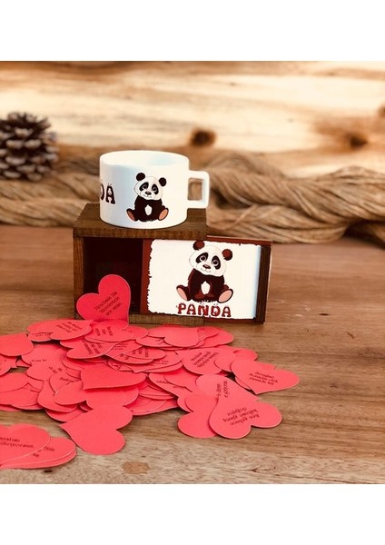 Aşk Sözleri Dolu Panda Kutulu Kupa
