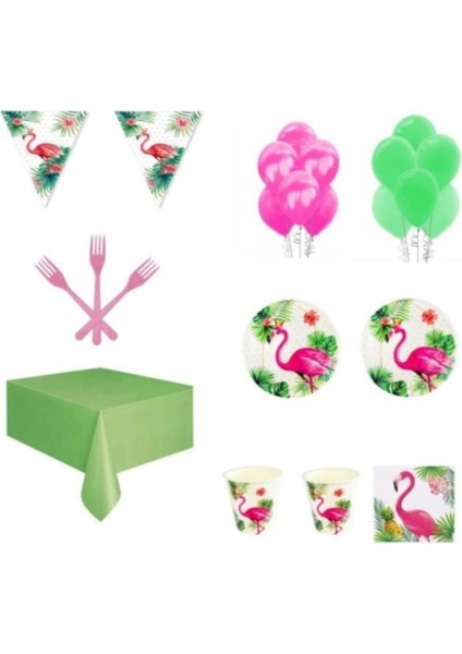 24 Kişilik Flamingo Doğum Günü Seti