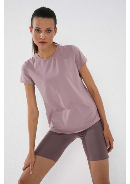 Gül Kurusu Basic Kısa Kol Standart Kalıp O Yaka Kadın T-Shirt - 97144