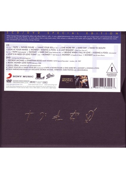 George Michael ‎– Faith (2 Cd+Dvd) fiyatları