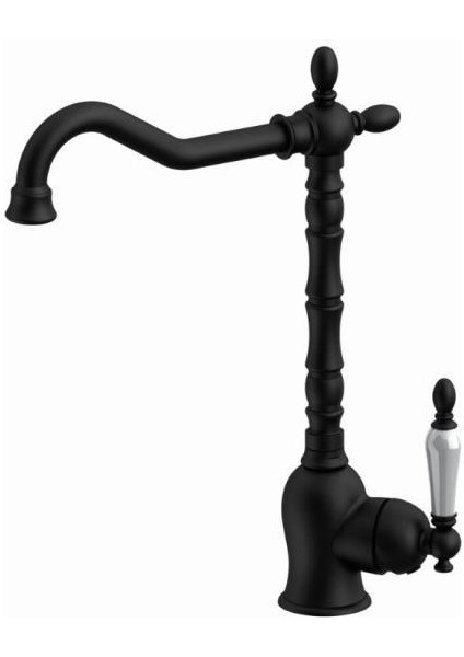 Retro Tek Gövde Siyah Lavabo Bataryası Armatürü MTL180-S