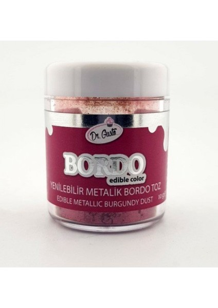 Yenilebilir Bordo Metalik Toz Sim Boya 10 gr