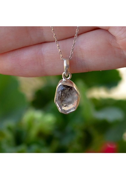 Herkimer Kuvars Taşı Gümüş Kolye