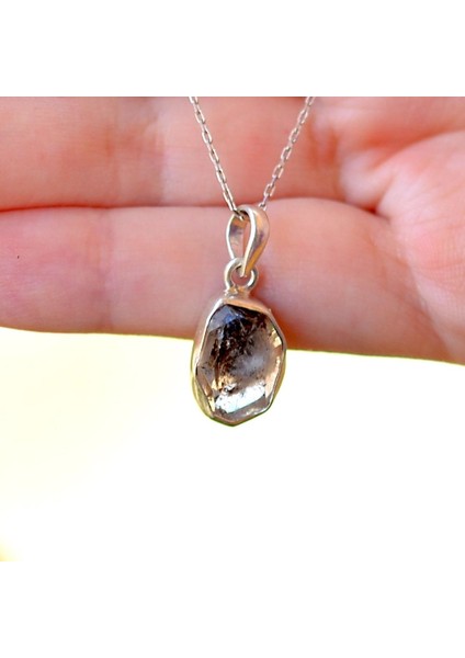 Herkimer Kuvars Taşı Gümüş Kolye modelleri