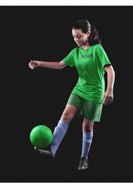 Unisex Çocuk Spor Bisiklet Yaka T-Shirt