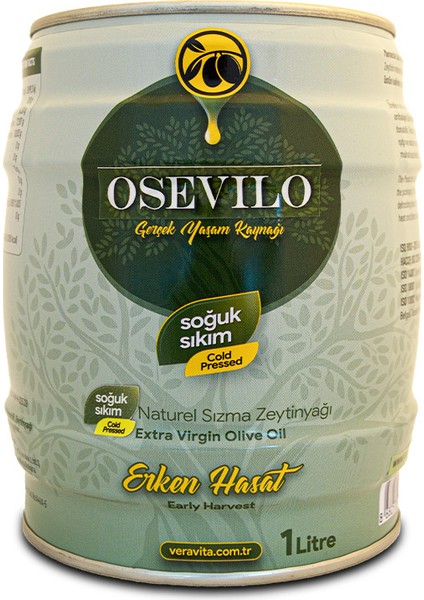 Naturel Sızma Zeytinyağı - Soğuk Sıkım - Erken Hasat - 0,5 Asit 1000 ml