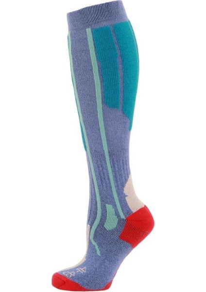 Ski Socks Erkek Kayak Çorap Mavi Yeşil