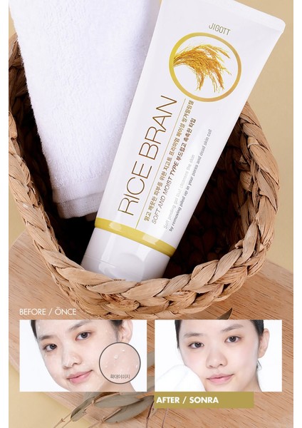 Hassas ve Lekeli Ciltler Için Renk Açıcı Pirinç Kepeği Peeling Jel 180 ml modelleri