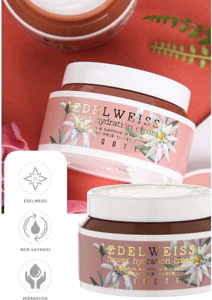 Edelweiss Çiçeği Özü Tahriş Önleyici+ Nemlendiricii ve Besleyici Krem - Flower Serisi 100 ml