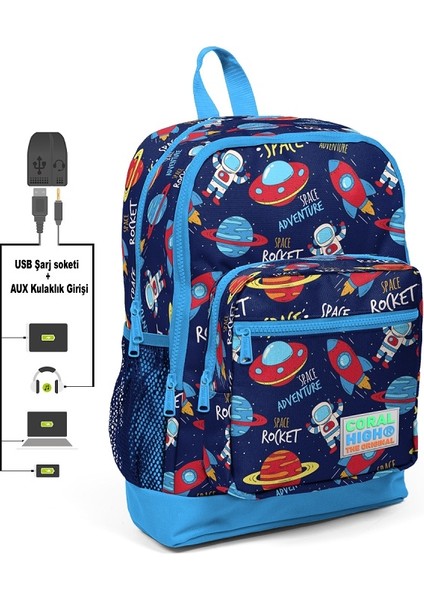 23280 Usb-Aux Soketli Sırt Çantası