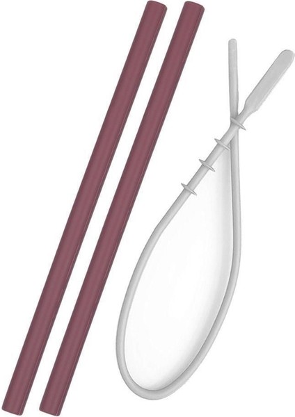Silikon Pipet 2li ve Temizleme Fırçası Bordo
