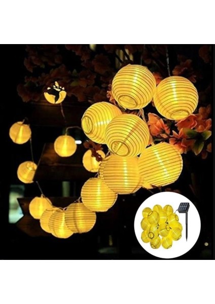 20 LED 3 M Güneş Enerjili Japon Feneri 8 Mod LED Bahçe Teras Balkon Ağaç Solar Aydınlatma modelleri
