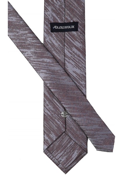 Gri Motif Desen Mendilli Klasik Kravat KK10527