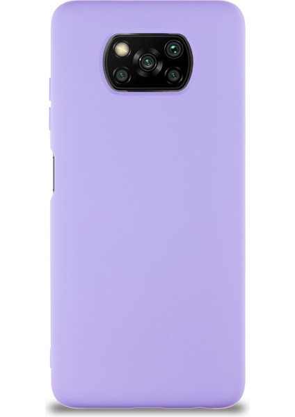 Xiaomi Poco X3 Kapak Içi Kadife Soft Logosuz Lansman Silikon Kılıf - Lila