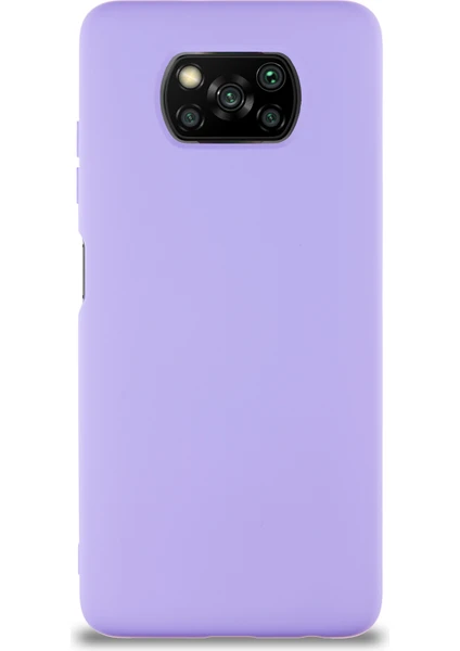 Kzy Xiaomi Poco X3 Kapak Içi Kadife Soft Logosuz Lansman Silikon Kılıf - Lila