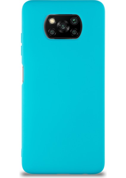 Xiaomi Poco X3 Kapak Içi Kadife Soft Logosuz Lansman Silikon Kılıf - Açık Mavi