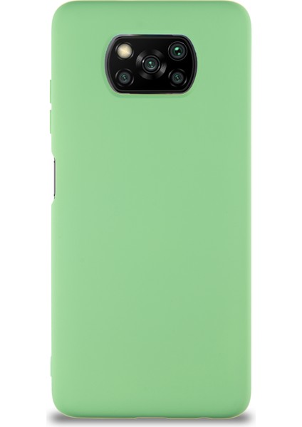 Xiaomi Poco X3 Kapak Içi Kadife Soft Logosuz Lansman Silikon Kılıf - Açık Yeşil