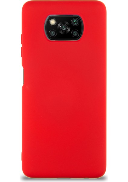 Xiaomi Poco X3 Kapak Içi Kadife Soft Logosuz Lansman Silikon Kılıf - Kırmızı