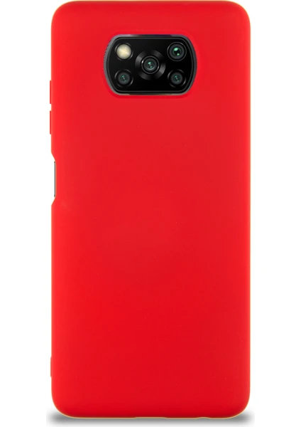 Kzy Xiaomi Poco X3 Kapak Içi Kadife Soft Logosuz Lansman Silikon Kılıf - Kırmızı