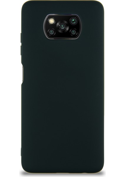 Xiaomi Poco X3 Kapak Içi Kadife Soft Logosuz Lansman Silikon Kılıf - Siyah