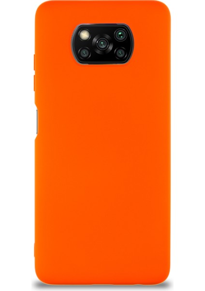 Xiaomi Poco X3 Kapak Içi Kadife Soft Logosuz Lansman Silikon Kılıf - Neon Turuncu