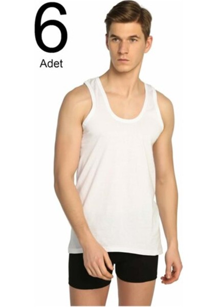 Bulut Fashion Tutku 0101 6'lı 100% Pamuk Erkek Penye Beyaz Atlet