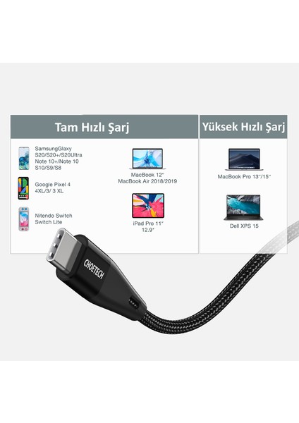 60W USB-C to USB-C Hızlı Şarj Destekli Data Kablosu - 2 Metre - XCC-1004 - Siyah fırsatları