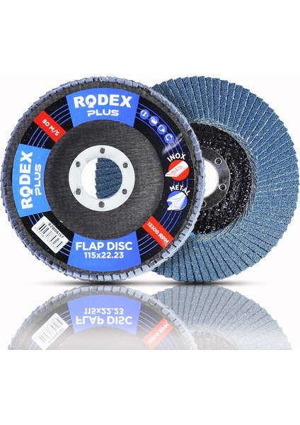 Zirkonyum Oksit Avuç Içi Taşlama Flap Disk Zımpara 115 mm 40 Kum 10 Adet