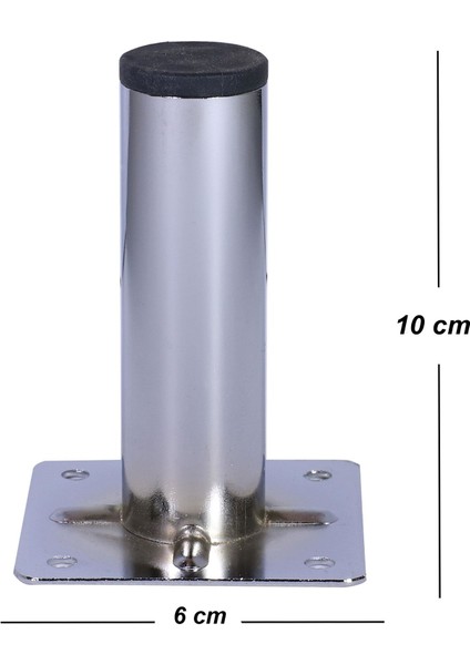Dolap Mobilya Baza Koltuk Kanepe Masa Sehpa Ayağı Metal Ayakları 10 Cm Krom (4 ADET)
