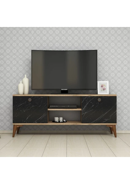 FERNISO 120CM Çam Mermer Tv Sehpası