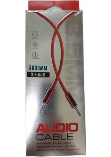 Aux Audio Kablo 3 M Siyah